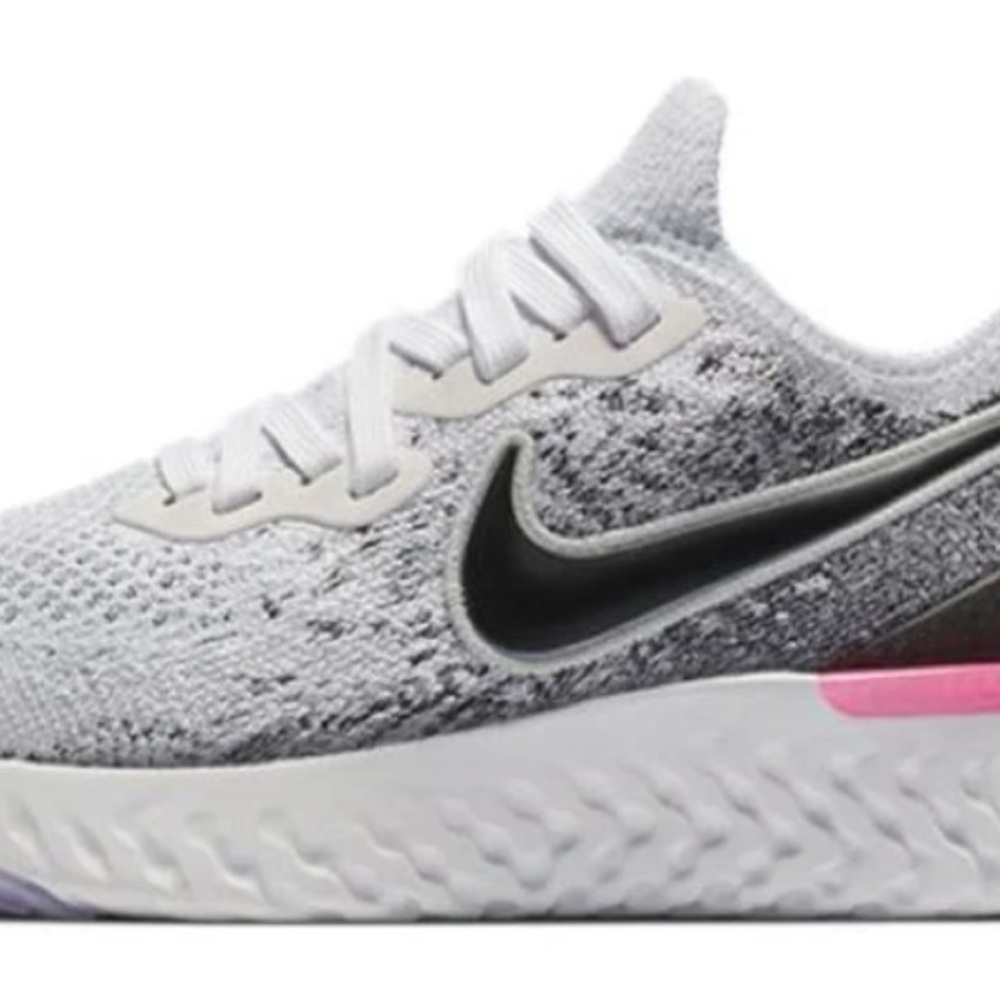 Nike Gray, Pink, and White Women's Size 9 Epic React Sneakers